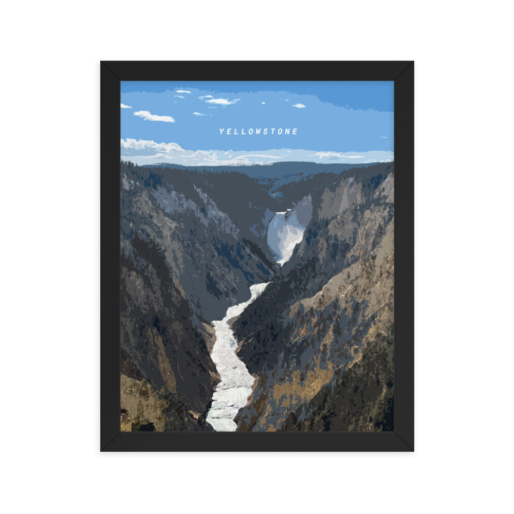 Yellowstone River Lower Falls - Wood Framed Print