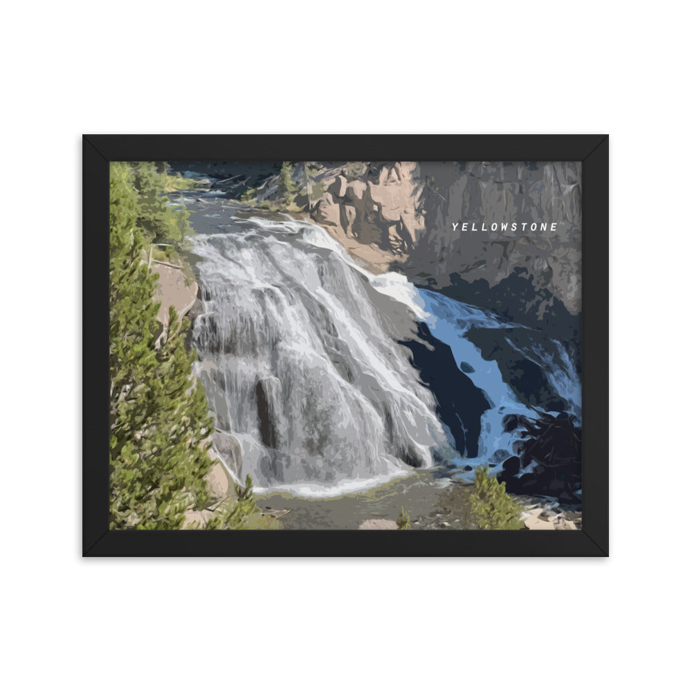 Yellowstone Gibbon Falls - Wood Framed Print