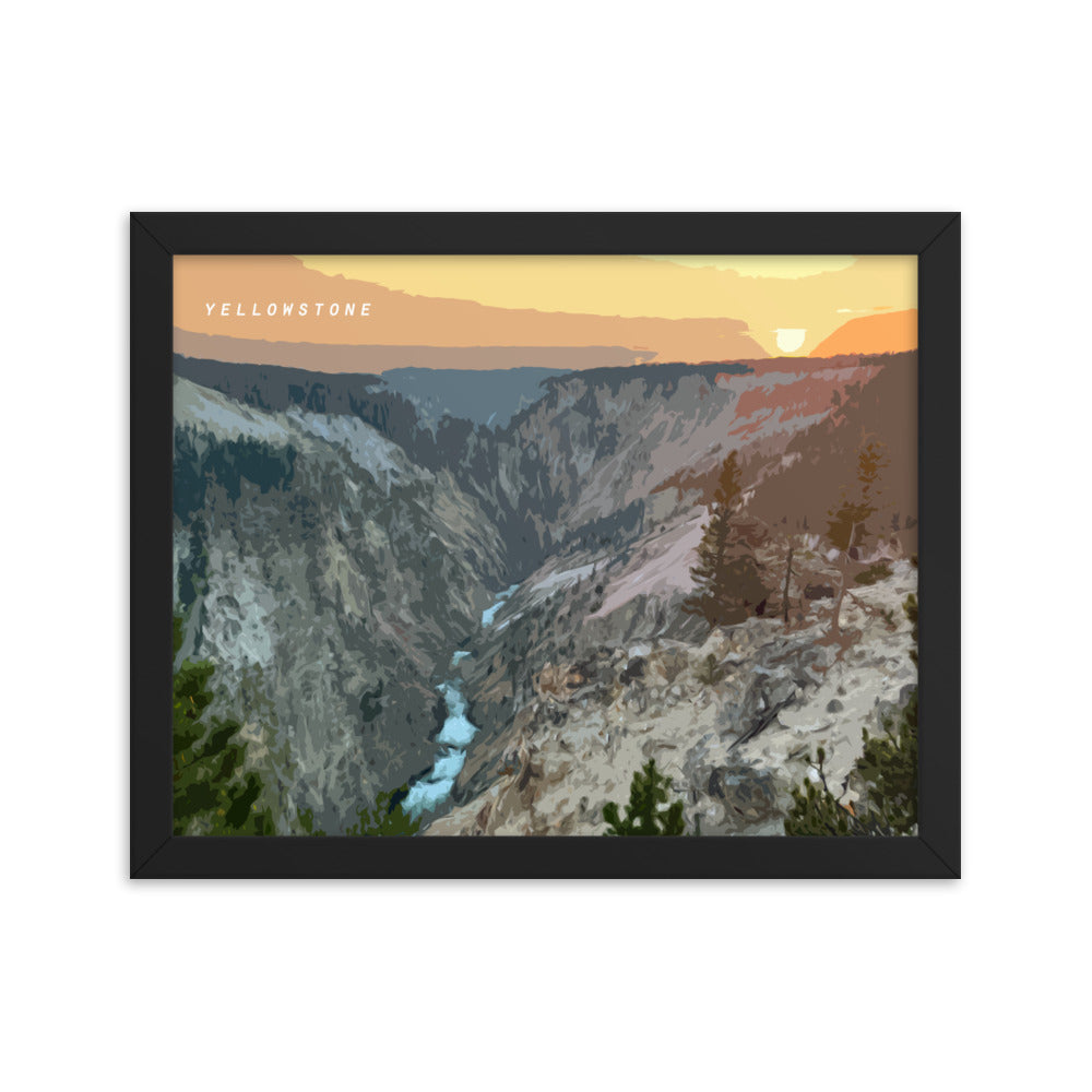 Yellowstone Sunset - Wood Framed Print