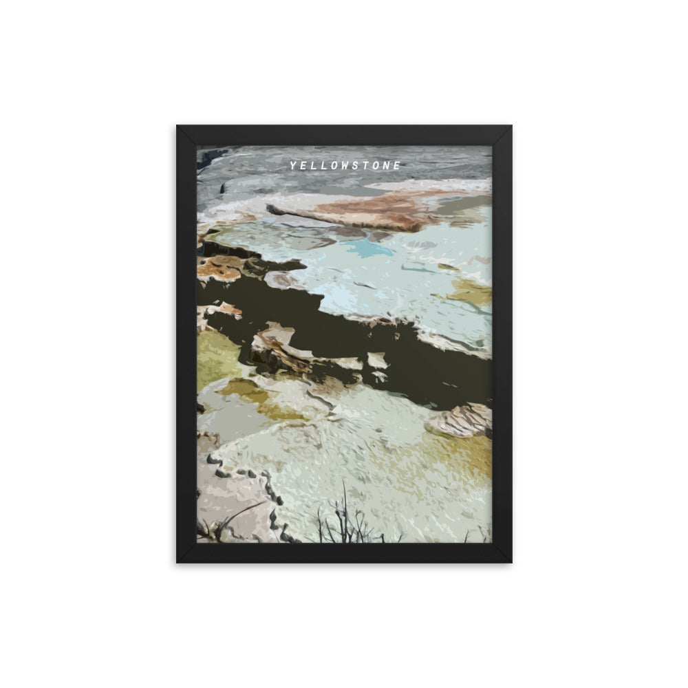 Yellowstone Mammoth Hot Springs Above - Wood Framed Print