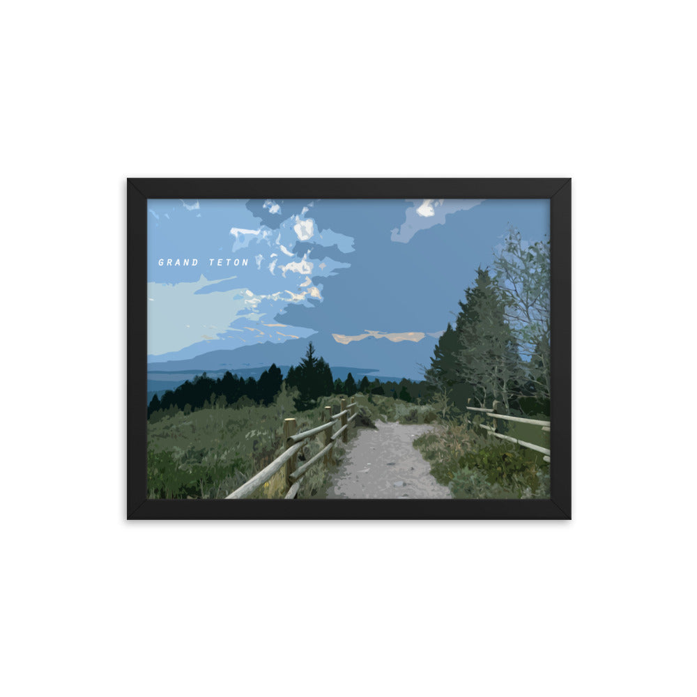 Grand Teton from Signal Mountain - Wood Framed Print