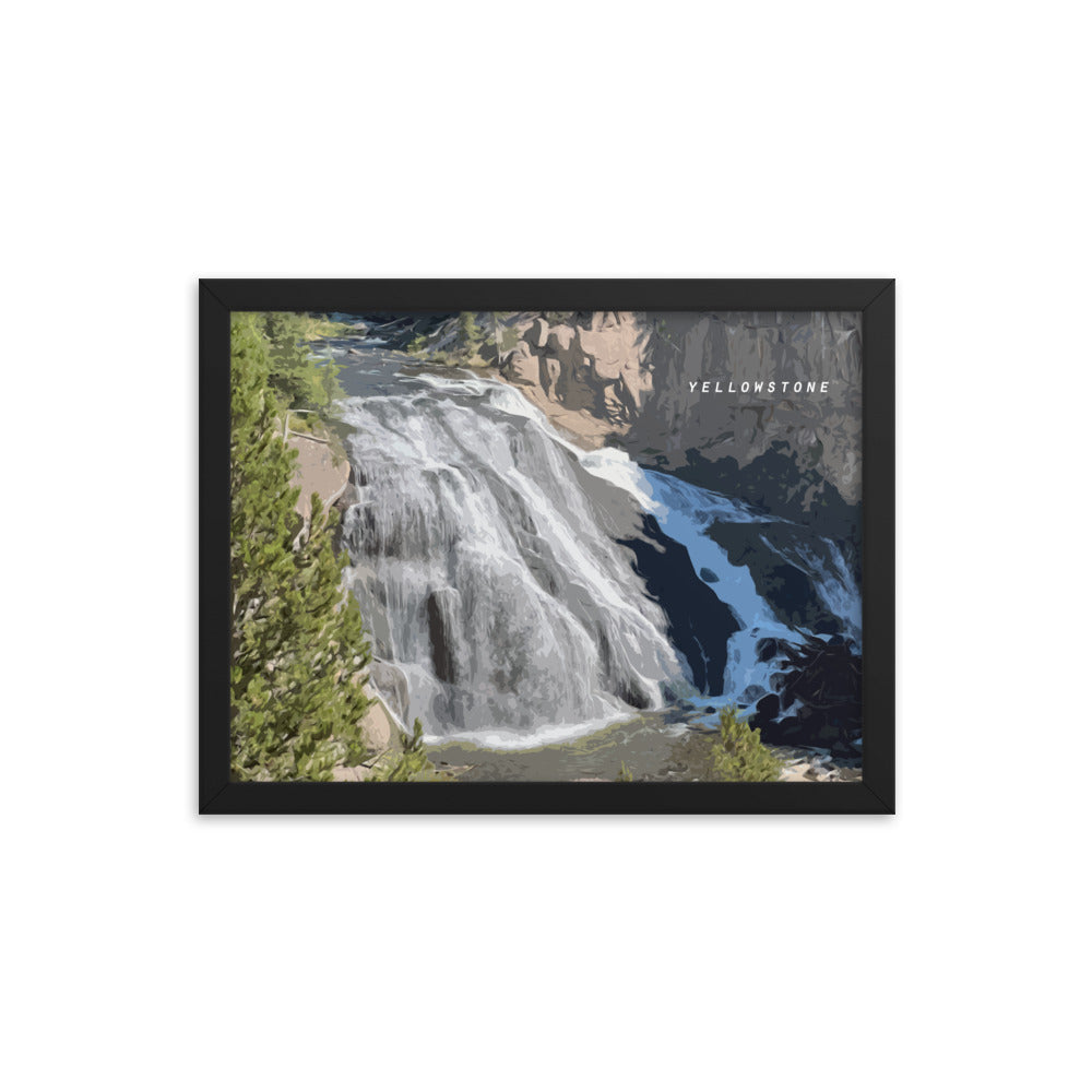 Yellowstone Gibbon Falls - Wood Framed Print