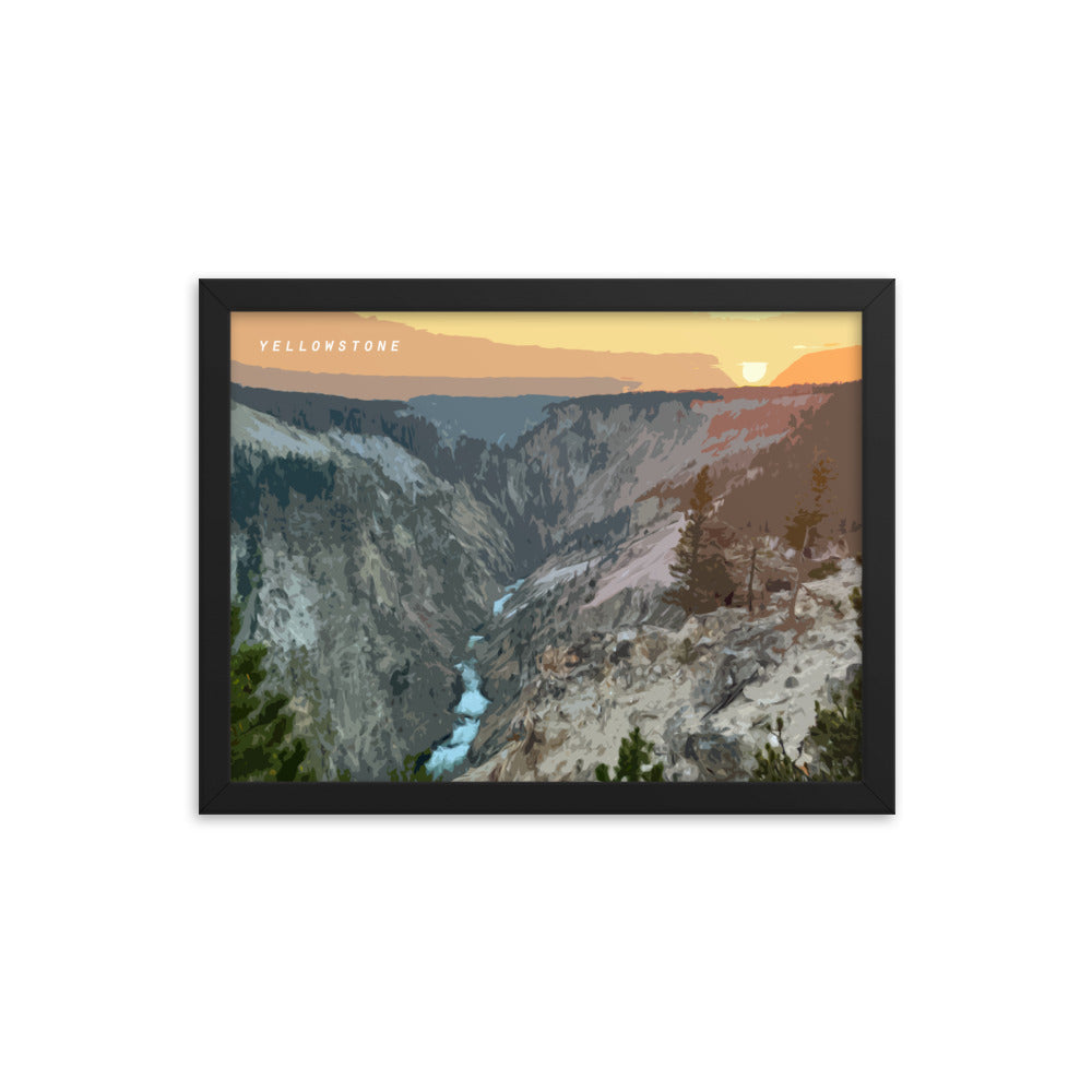 Yellowstone Sunset - Wood Framed Print