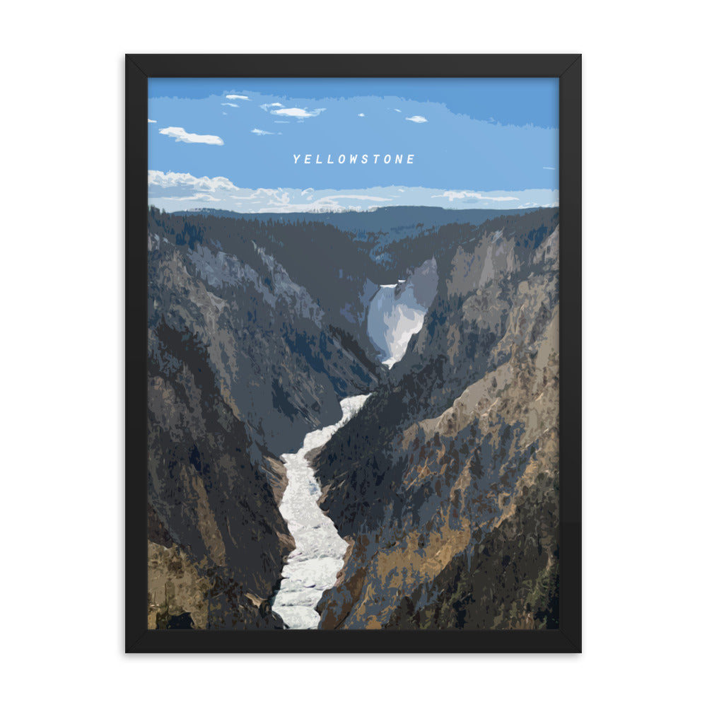 Yellowstone River Lower Falls - Wood Framed Print