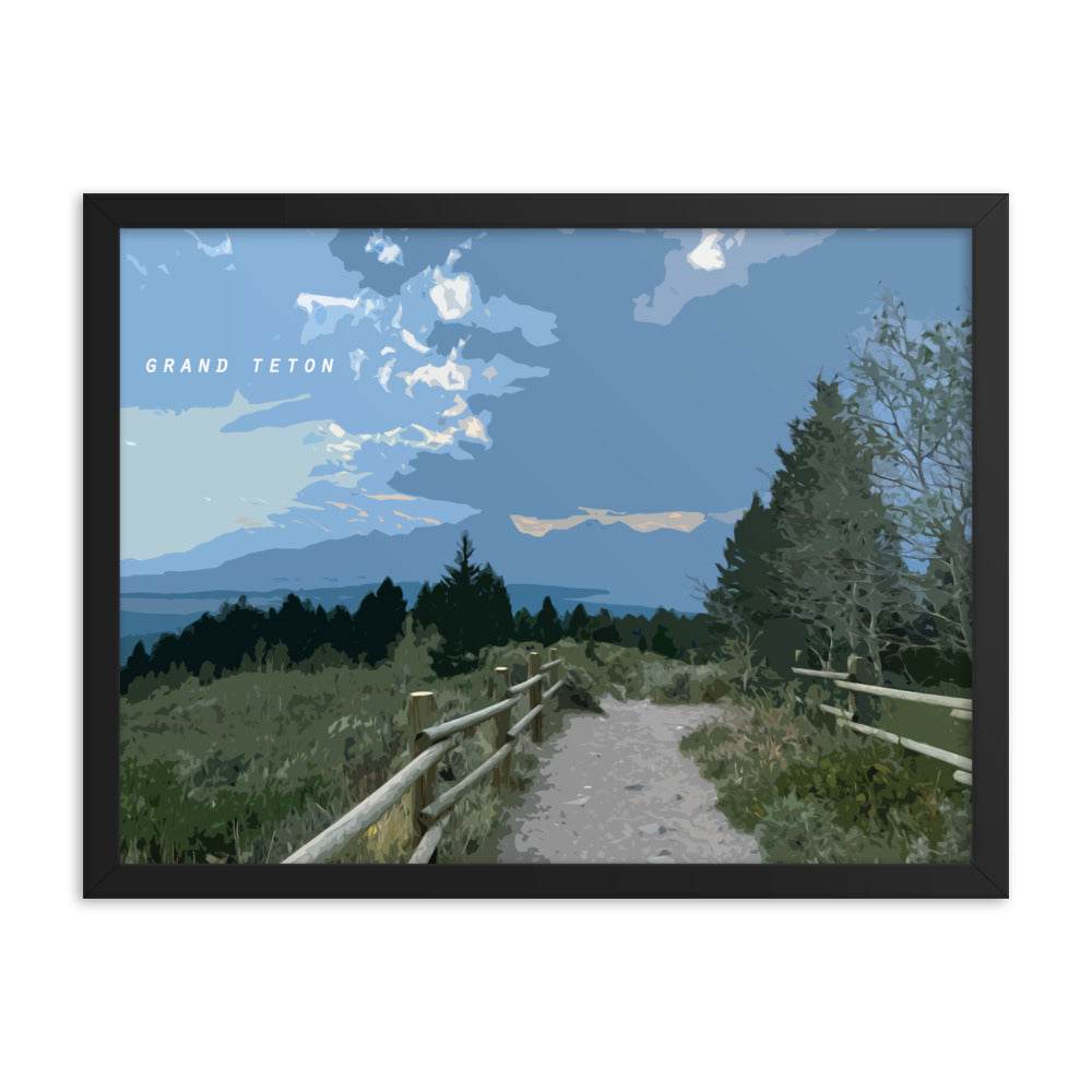 Grand Teton from Signal Mountain - Wood Framed Print