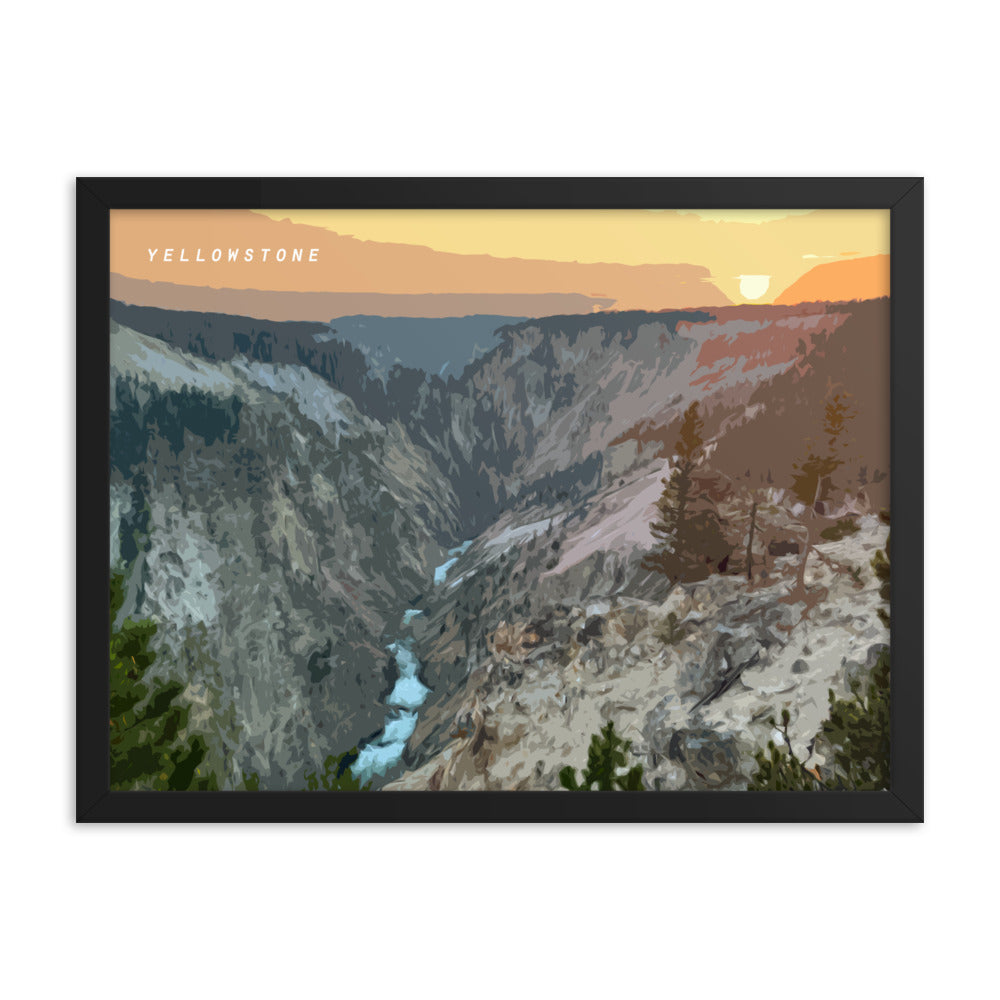 Yellowstone Sunset - Wood Framed Print