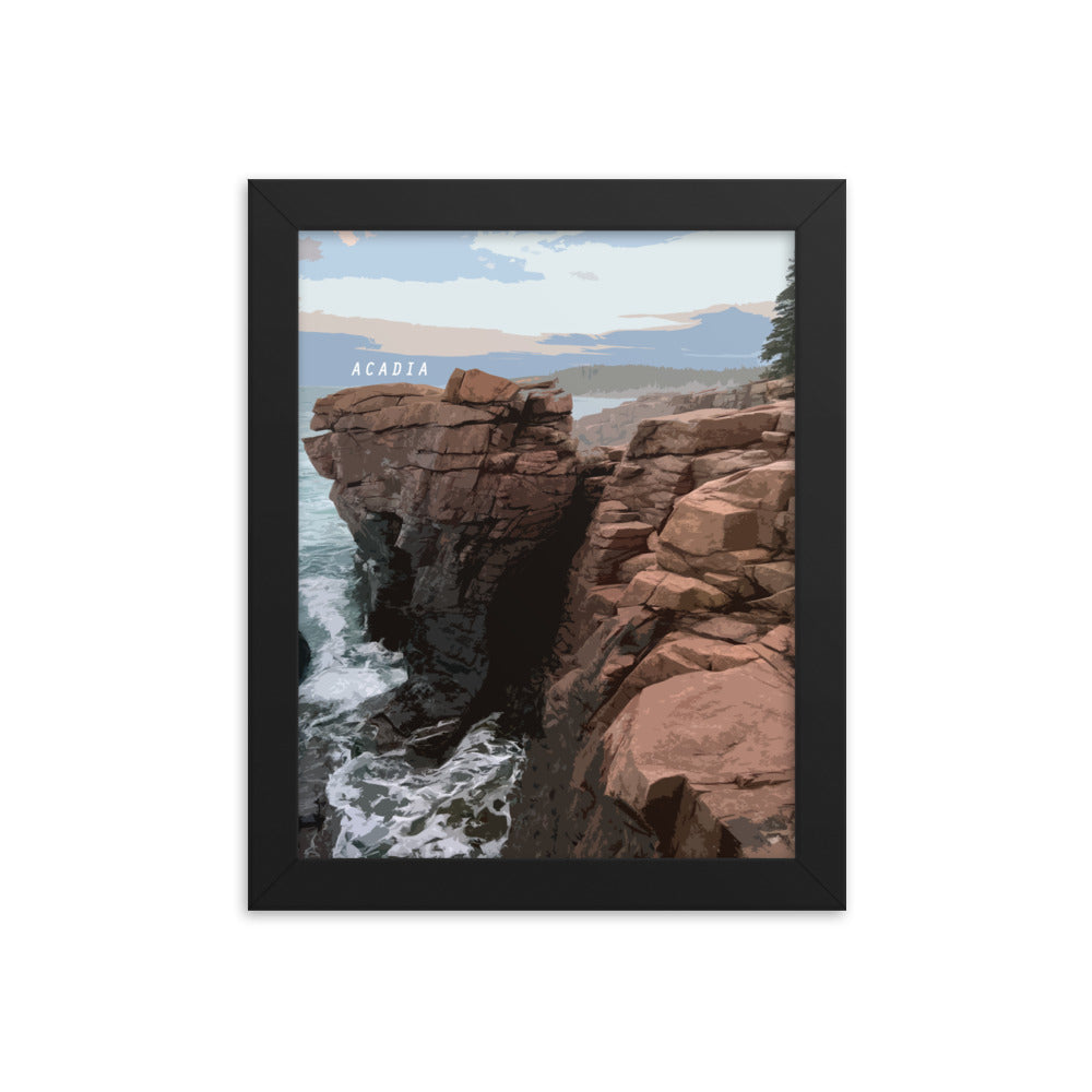 Acadia Thunder Hole - Wood Framed Print