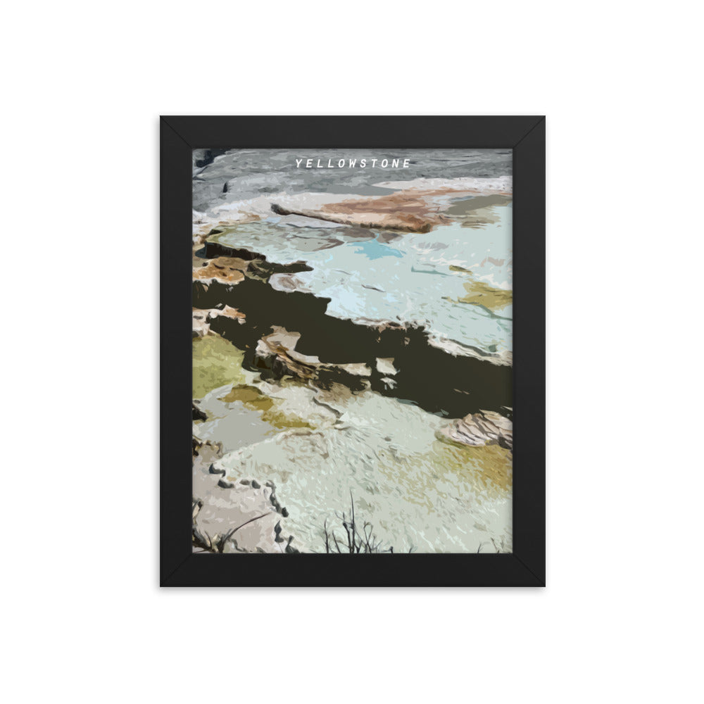 Yellowstone Mammoth Hot Springs Above - Wood Framed Print