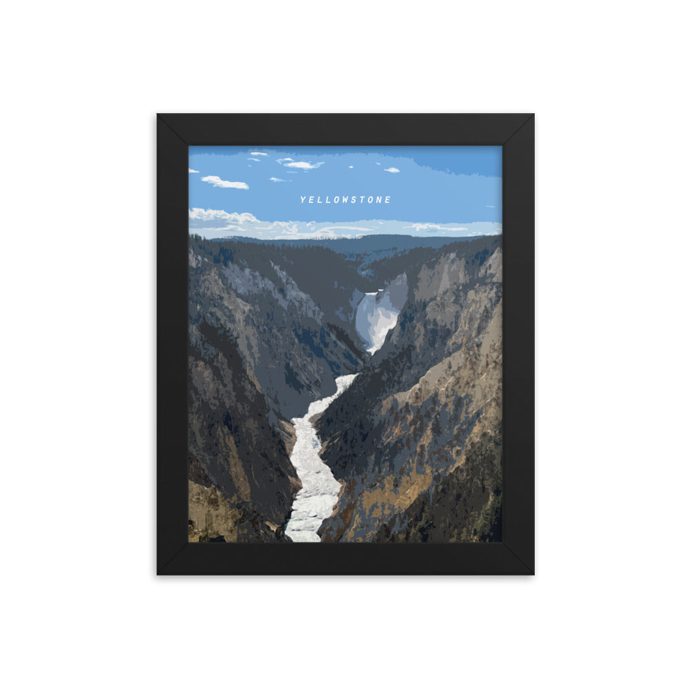 Yellowstone River Lower Falls - Wood Framed Print