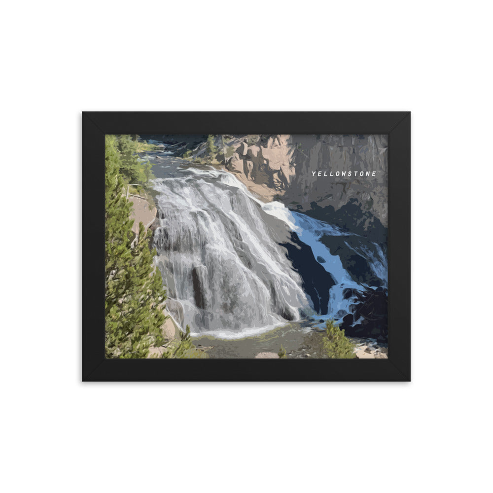 Yellowstone Gibbon Falls - Wood Framed Print