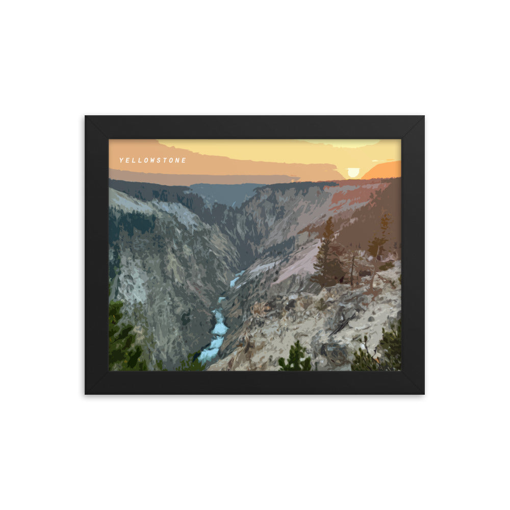 Yellowstone Sunset - Wood Framed Print