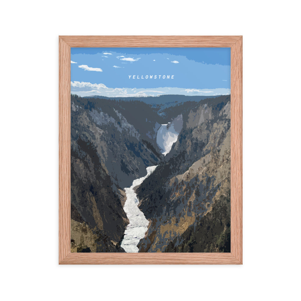 Yellowstone River Lower Falls - Wood Framed Print