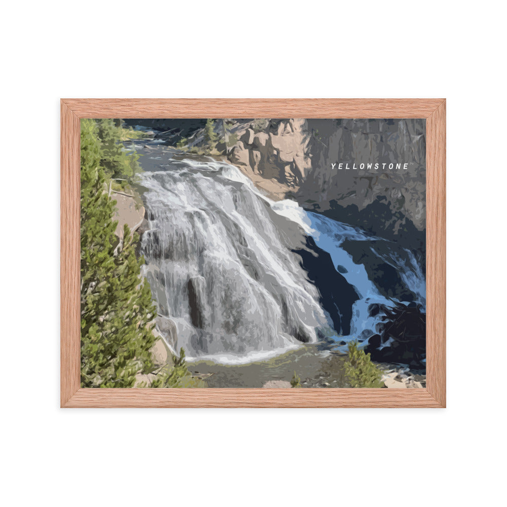 Yellowstone Gibbon Falls - Wood Framed Print