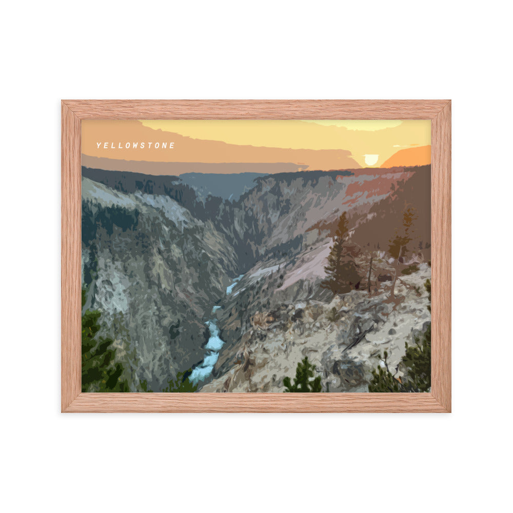 Yellowstone Sunset - Wood Framed Print