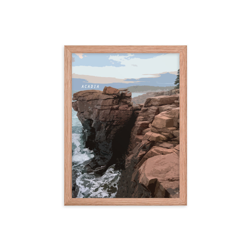 Acadia Thunder Hole - Wood Framed Print