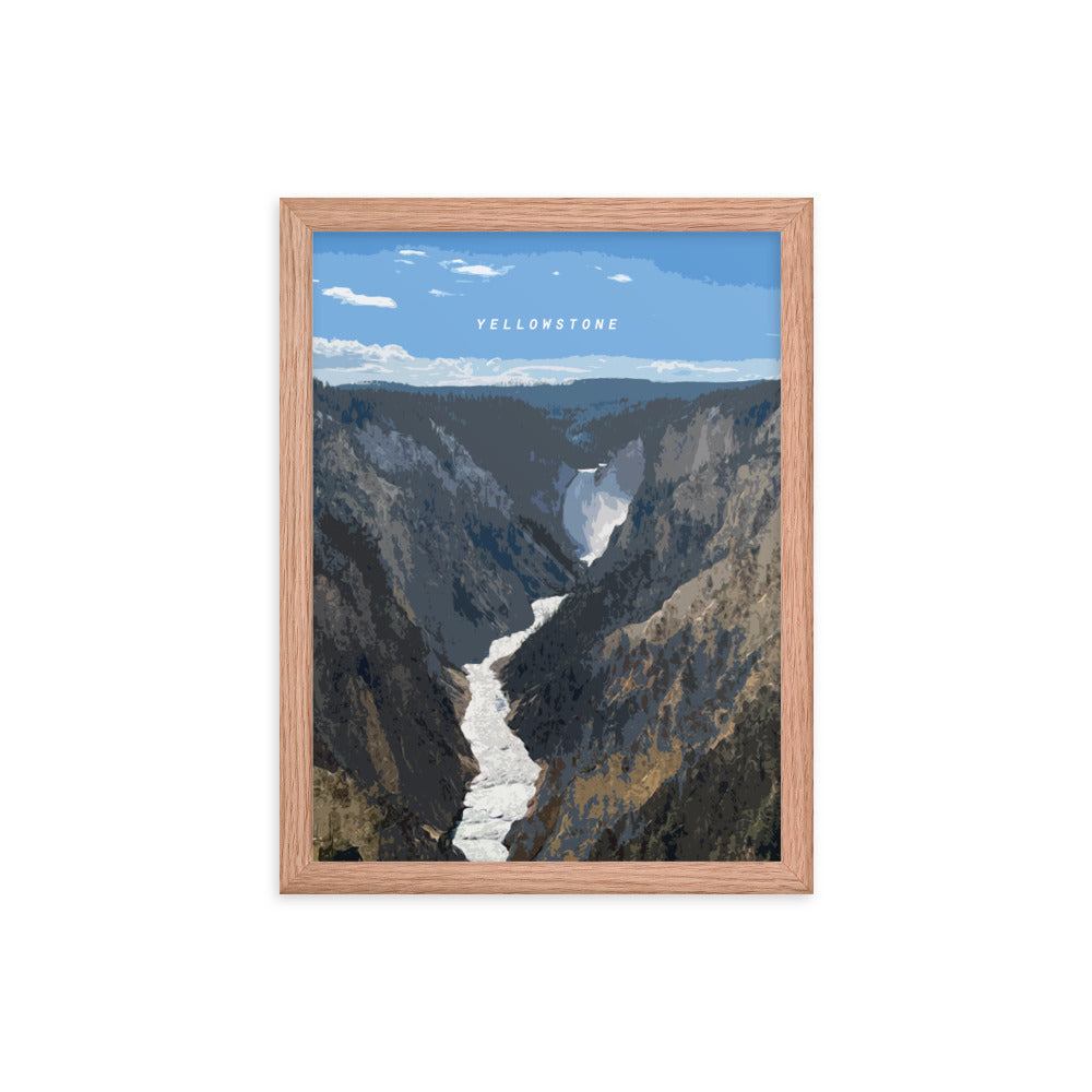 Yellowstone River Lower Falls - Wood Framed Print