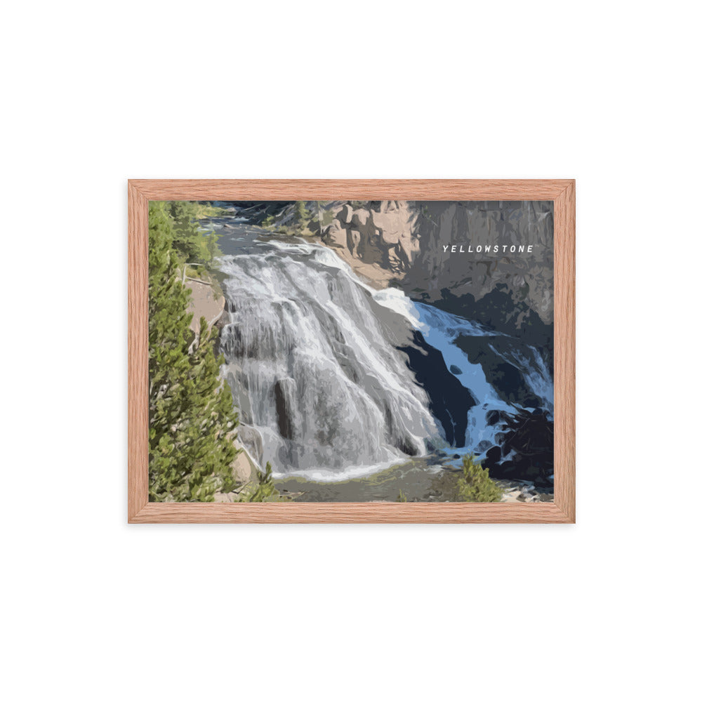 Yellowstone Gibbon Falls - Wood Framed Print