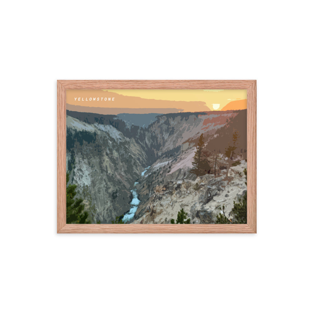 Yellowstone Sunset - Wood Framed Print