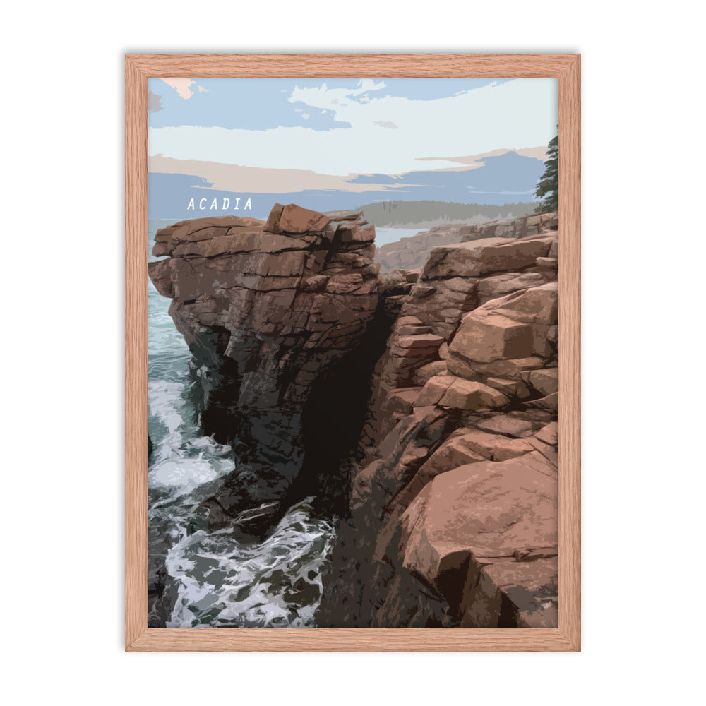 Acadia Thunder Hole - Wood Framed Print