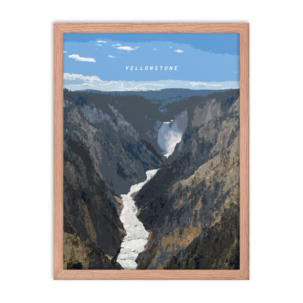 Yellowstone River Lower Falls - Wood Framed Print