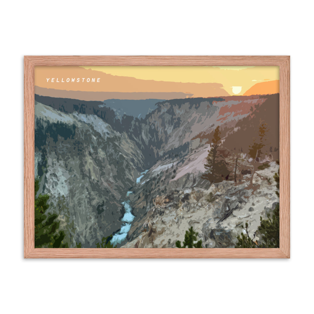 Yellowstone Sunset - Wood Framed Print