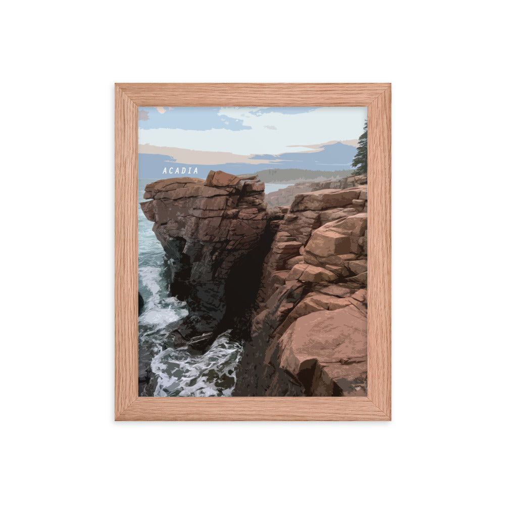 Acadia Thunder Hole - Wood Framed Print