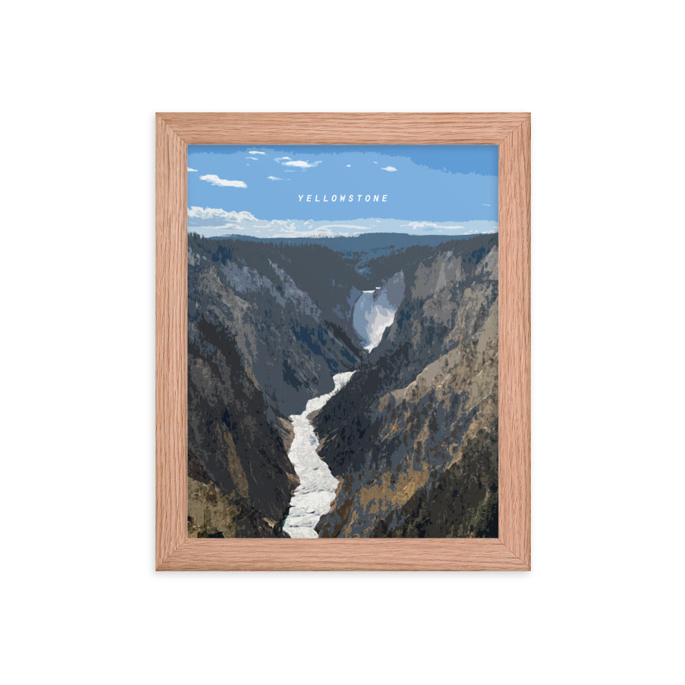 Yellowstone River Lower Falls - Wood Framed Print