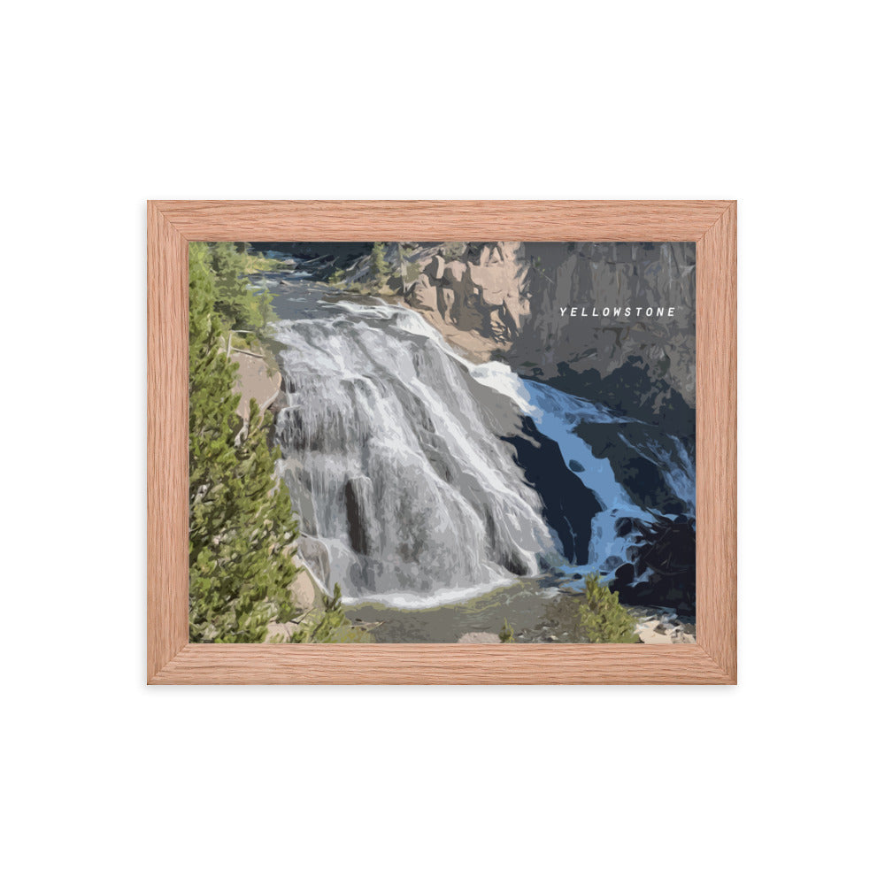 Yellowstone Gibbon Falls - Wood Framed Print