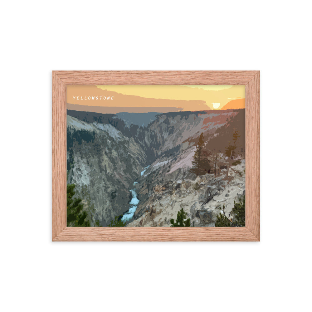 Yellowstone Sunset - Wood Framed Print