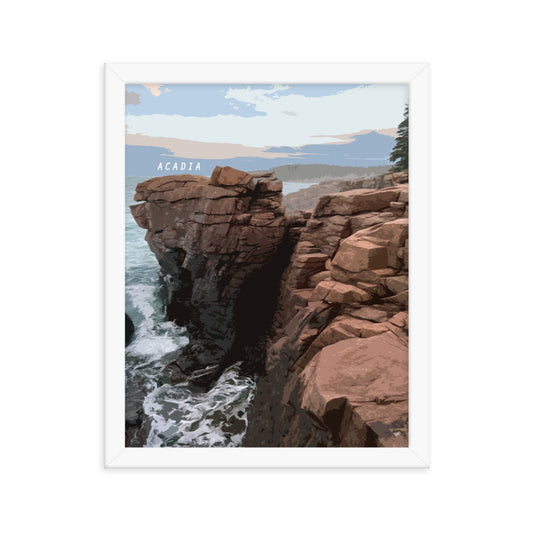 Acadia Thunder Hole - Wood Framed Print