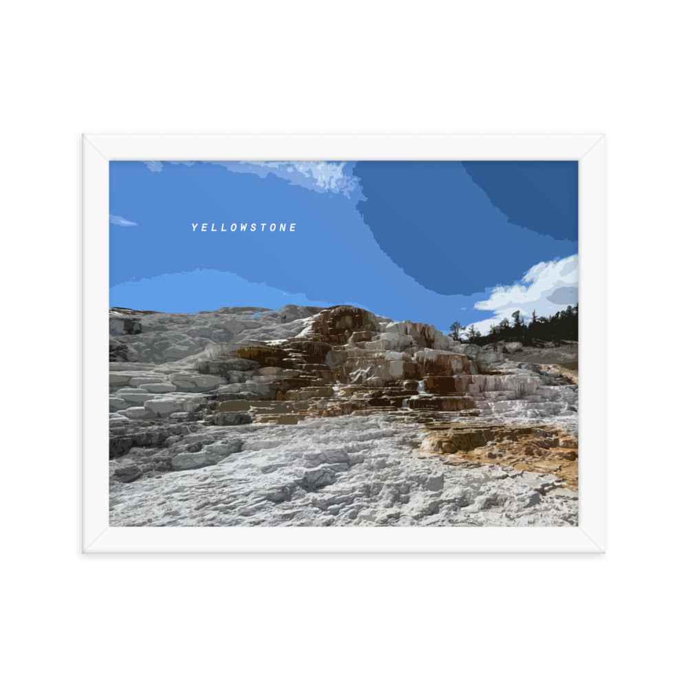 Yellowstone Mammoth Hot Springs - Wood Framed Print