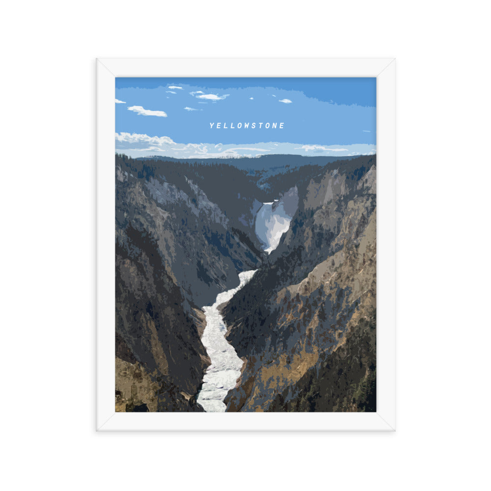 Yellowstone River Lower Falls - Wood Framed Print