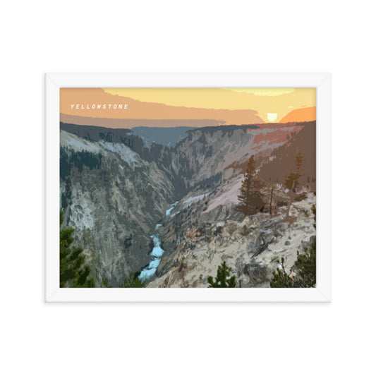 Yellowstone Sunset - Wood Framed Print