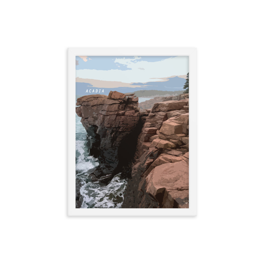 Acadia Thunder Hole - Wood Framed Print