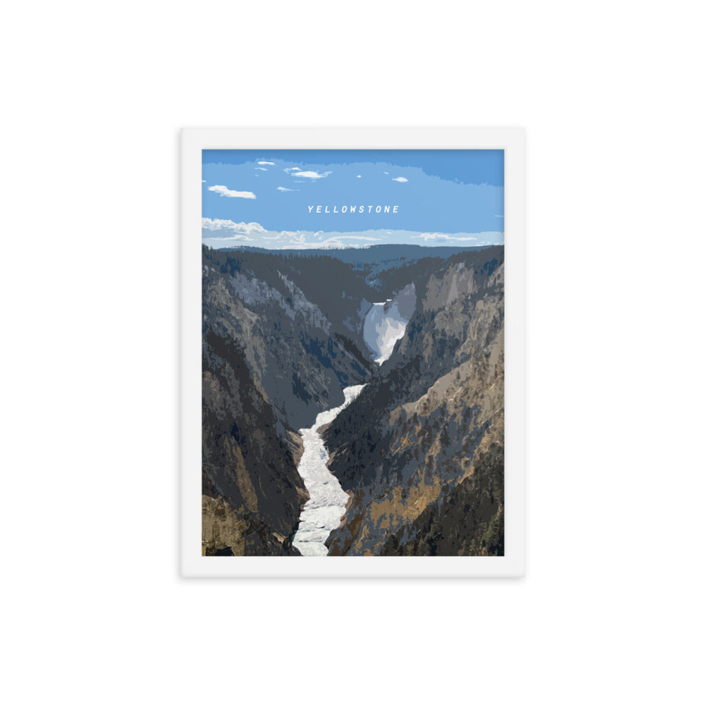 Yellowstone River Lower Falls - Wood Framed Print