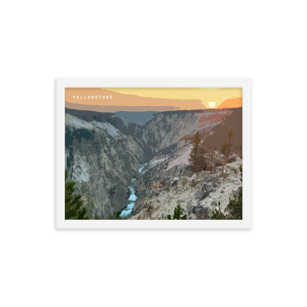 Yellowstone Sunset - Wood Framed Print