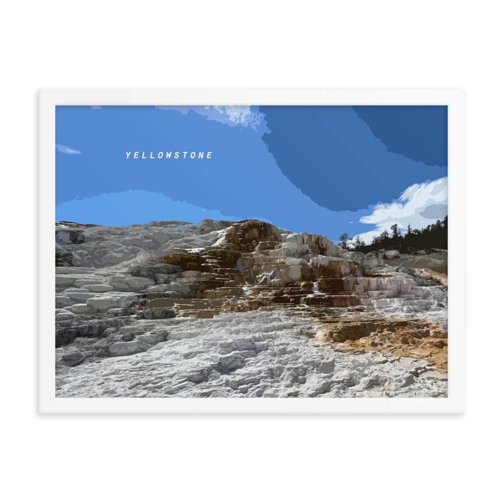 Yellowstone Mammoth Hot Springs - Wood Framed Print