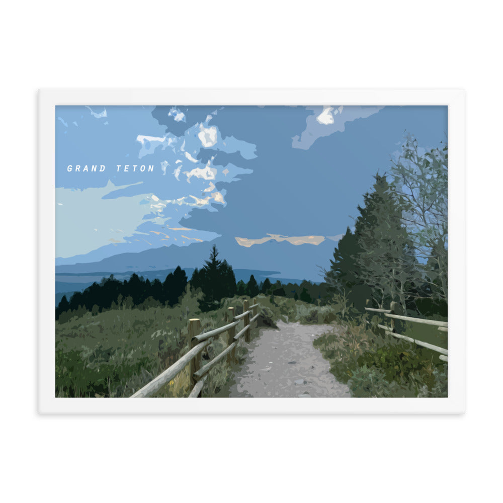 Grand Teton from Signal Mountain - Wood Framed Print