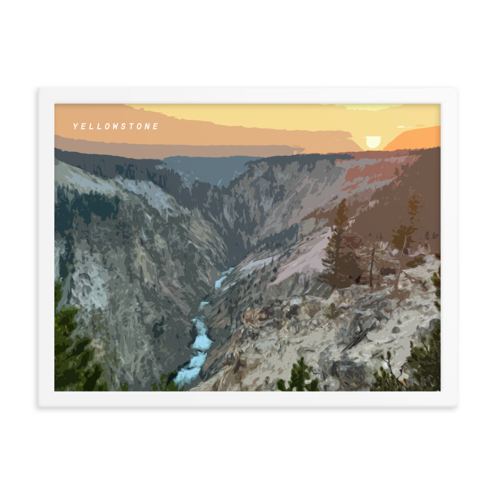 Yellowstone Sunset - Wood Framed Print