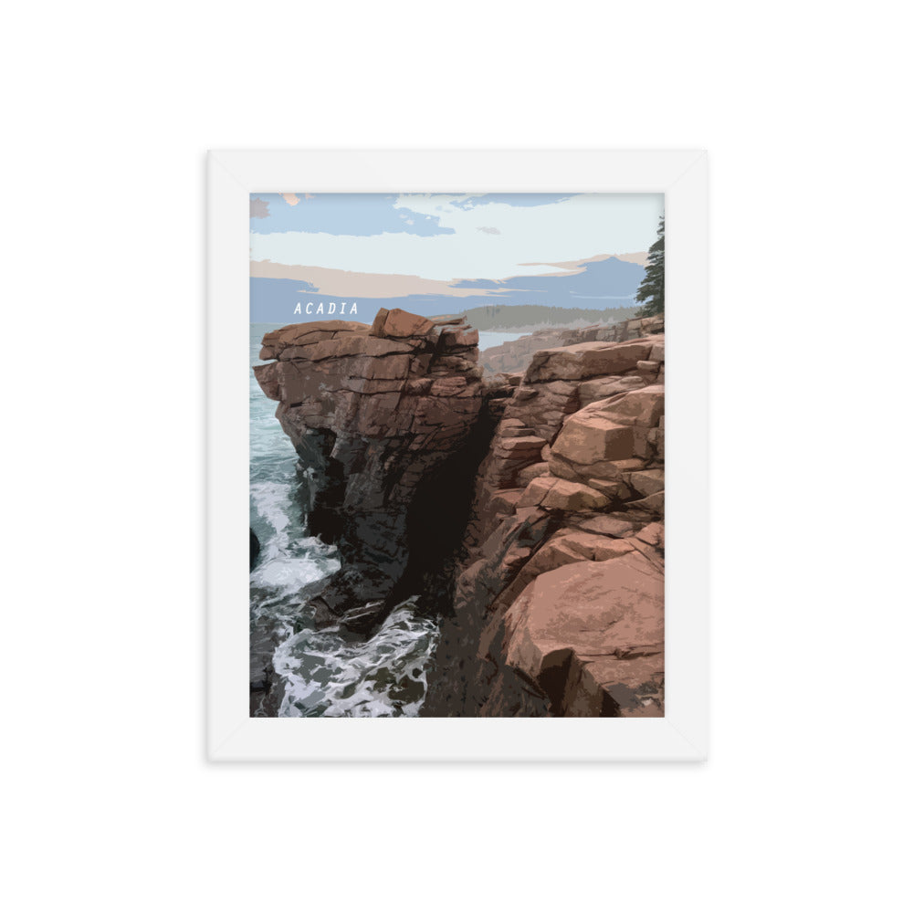 Acadia Thunder Hole - Wood Framed Print