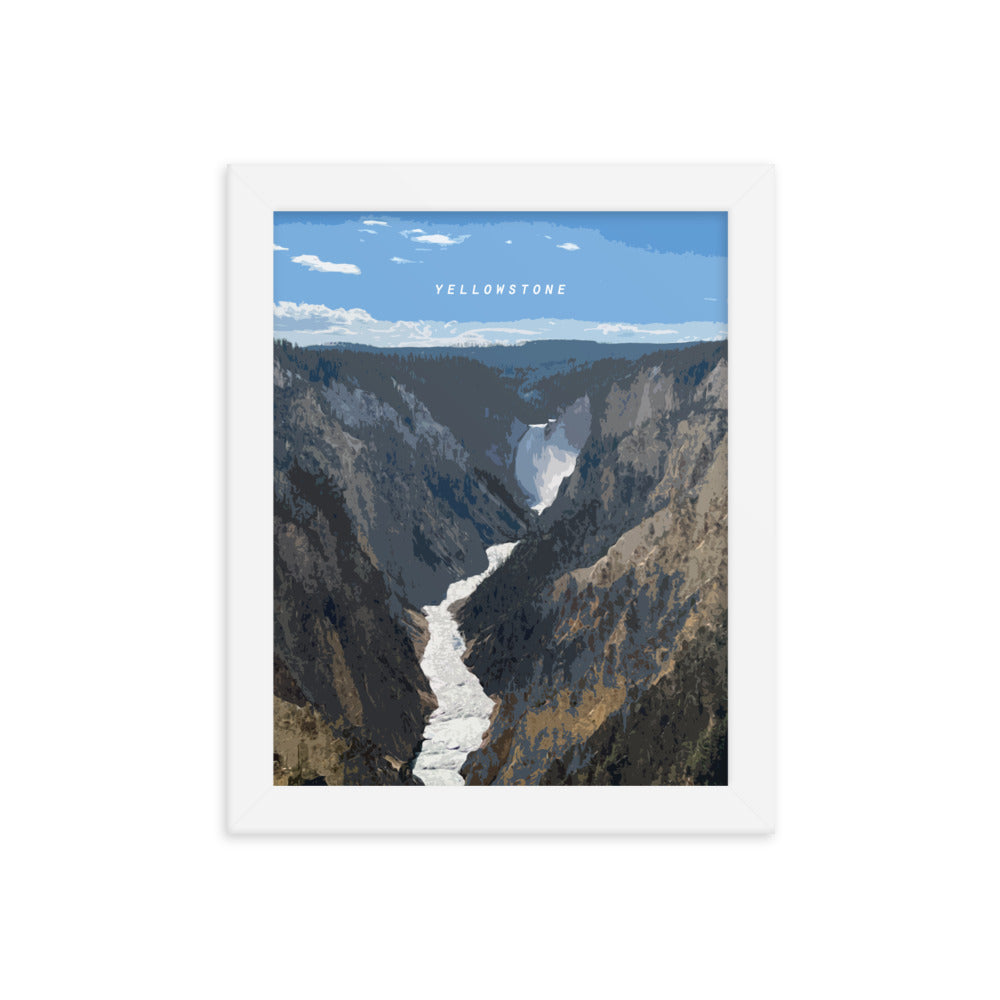 Yellowstone River Lower Falls - Wood Framed Print