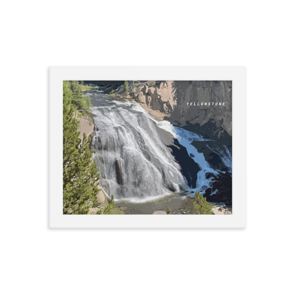 Yellowstone Gibbon Falls - Wood Framed Print