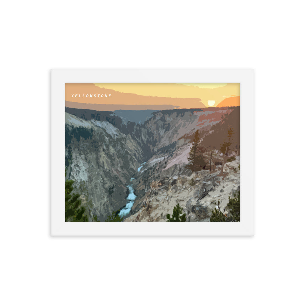 Yellowstone Sunset - Wood Framed Print