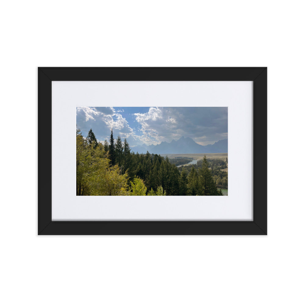 Grand Teton Floating Photograph Print in Mat with Frame