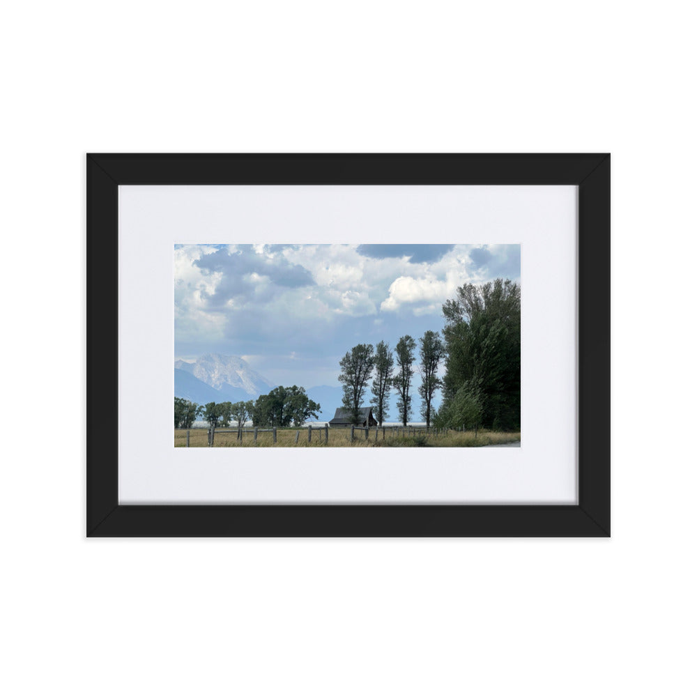 Grand Teton Mormon Row Photograph Print with Mat in Frame