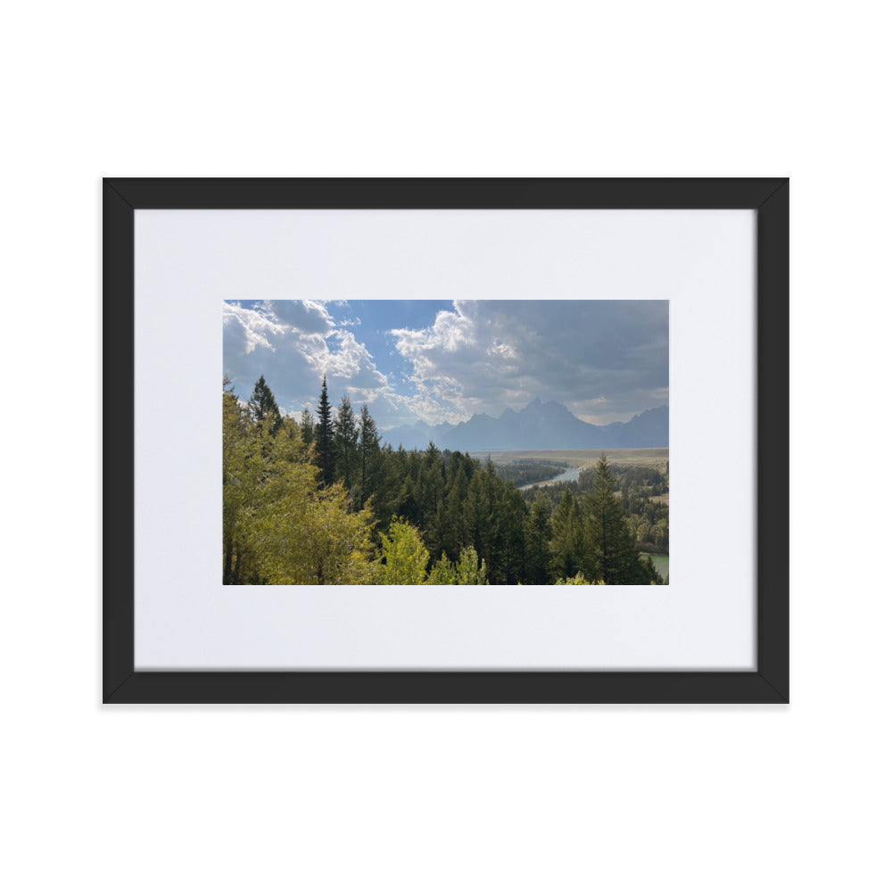 Grand Teton Floating Photograph Print in Mat with Frame