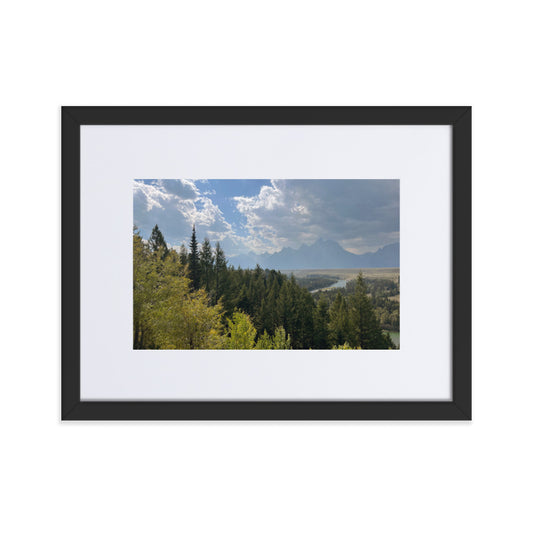 Grand Teton Floating Photograph Print in Mat with Frame