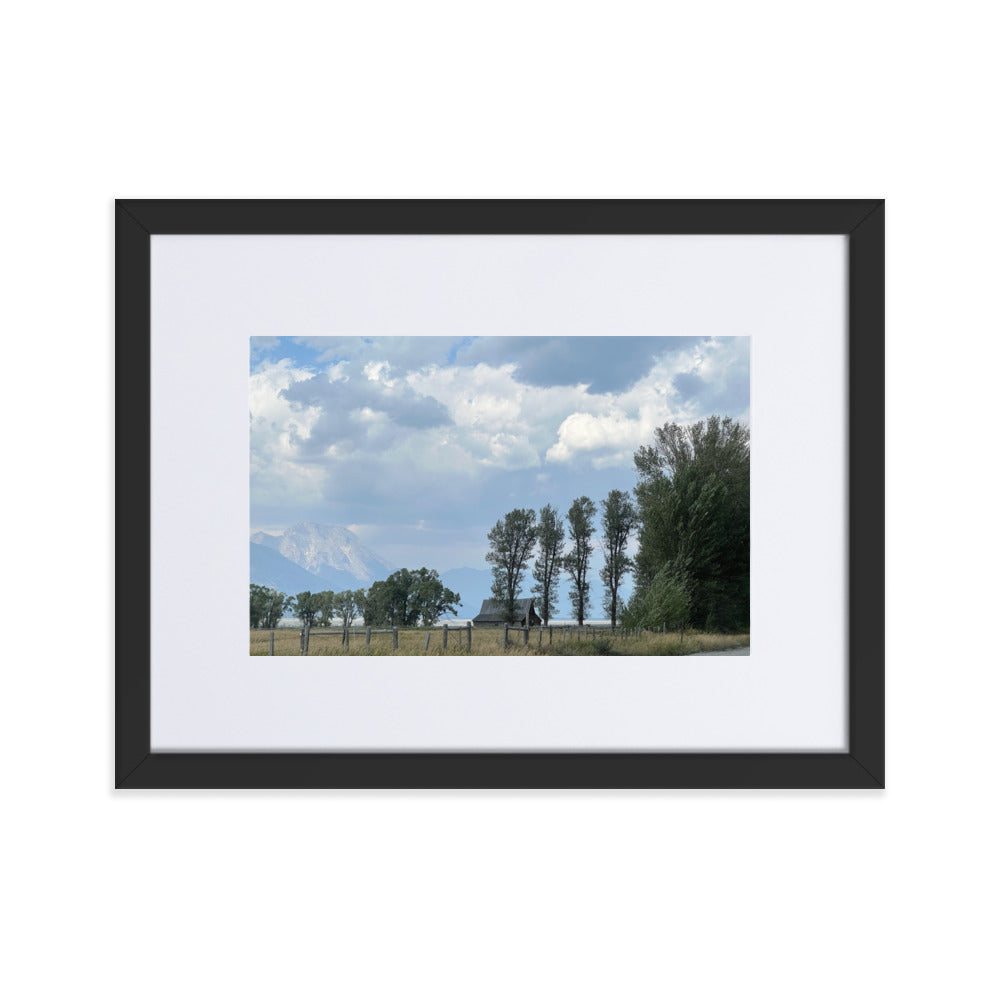 Grand Teton Mormon Row Photograph Print with Mat in Frame