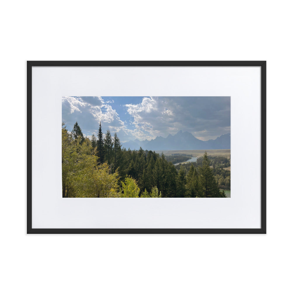 Grand Teton Floating Photograph Print in Mat with Frame