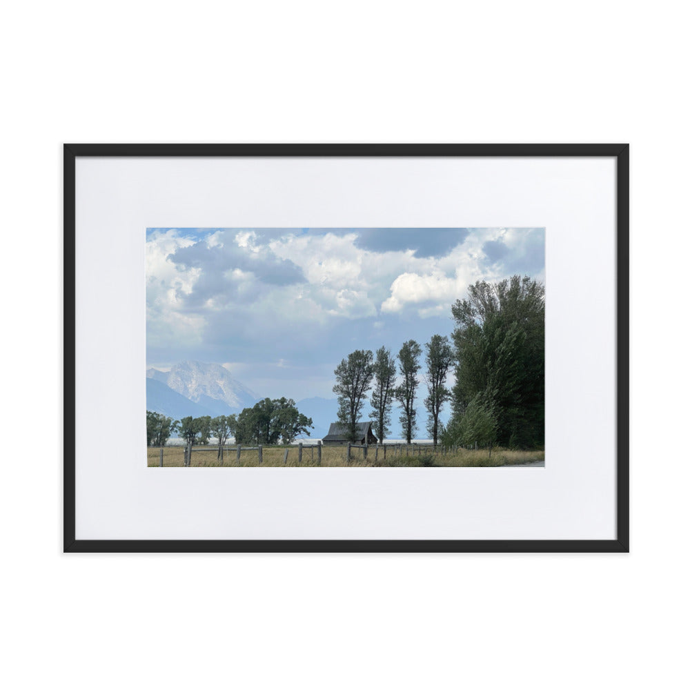 Grand Teton Mormon Row Photograph Print with Mat in Frame